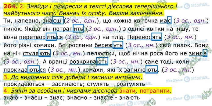 ГДЗ Укр мова 4 класс страница 264